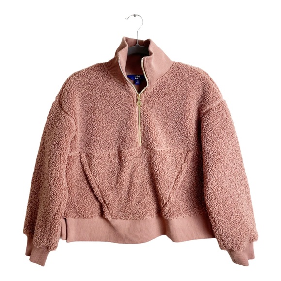 Joy Lab Sherpa Pullover Jacket Mauve Pink Size XS - Picture 2 of 6
